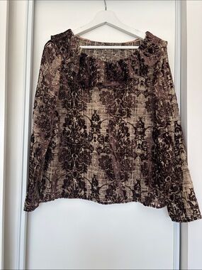 Hots Pick✨ Boho Luxe Sheer Velvet Floral Blouse
